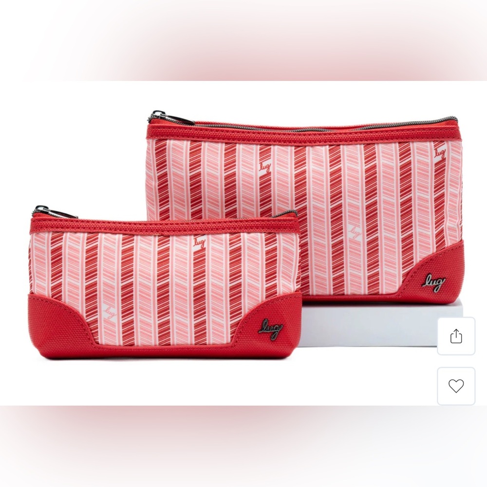 Lug Tootles 2 Piece Zip Organizers in Ruby Red NWT